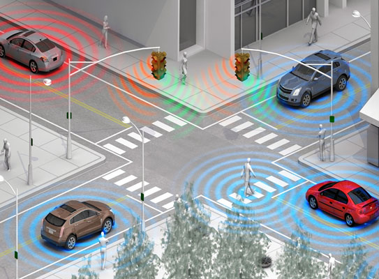 concepto básico de la comunicación vehicle-to-vehicle